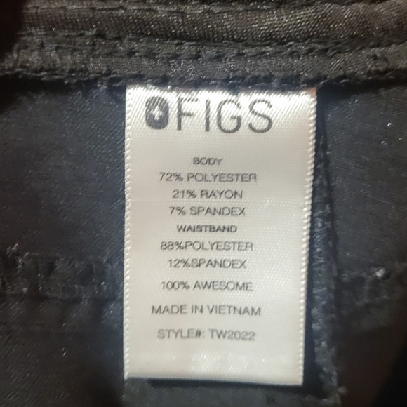 Figs Technical Collection Scrub Pants Size XXSmall Black - Picture 6 of 7